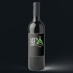Let's Get Lit Design Adult Funny Christmas Essenti Wine Label<br><div class="desc">Let's Get Lit Design Adult Funny Christmas Essential: An adult humour Christmas pun design made essential for holiday fun. Perfect for parties and gatherings. Witty,  playful,  and festive.</div>