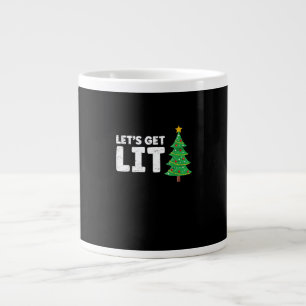 Let's Get Lit Drinking Christmas Large Coffee Mug