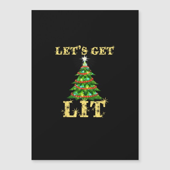 Let's Get Lit Drinking Funny Christmas (Front)