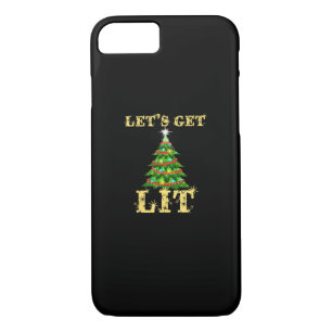 Let's Get Lit Drinking Funny Christmas iPhone 8/7 Case