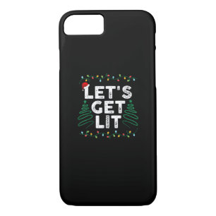 Let's Get Lit Drinking Funny Christmas Gift iPhone 8/7 Case