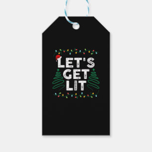 Let's Get Lit Drinking Funny Christmas Gift Gift Tags
