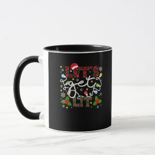 Let's Get Lit Drinking Santa Christmas Lights Mug