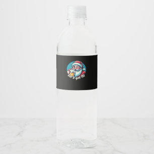 Let's Get Lit Drinking Santa Classic Water Bottle Label