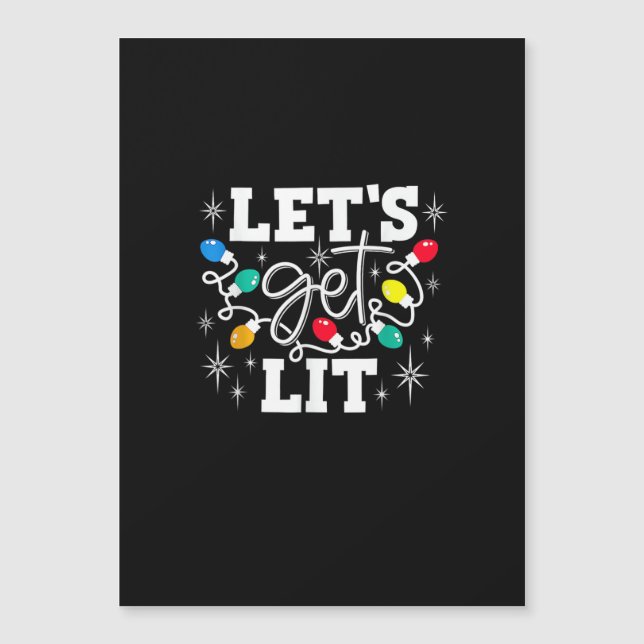 Let's Get Lit Drinking Santa Hat Christmas Lights  (Front)