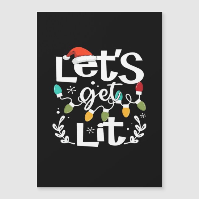 Let's Get Lit Drinking Santa Hat Christmas Lights  (Front)