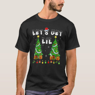 Let's Get Lit Drinking Santa Hat Christmas Lights T-Shirt