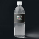 Let's Get Lit Drinking Santa Hat Christmas Lights  Water Bottle Label<br><div class="desc">Let's Get Lit Drinking Santa Hat Christmas Lights For Men,  For Women,  Merry And Bright Gift Classic: A festive holiday pun tee perfect for men and women. Features Santa hats and lights. Bold,  fun,  and merry.</div>