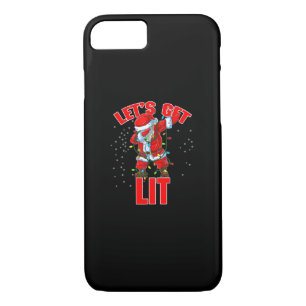 Let's Get Lit Drinking Santa Hat Dabbing Christmas iPhone 8/7 Case