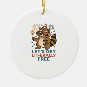 Let's Get Lit-erally Free Design - Fun Party Quote Ceramic Tree Decoration