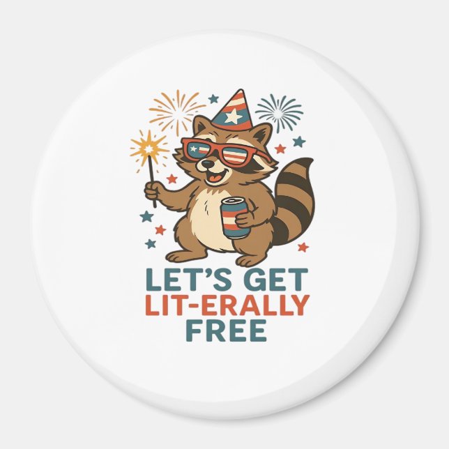 Let's Get Lit-erally Free Design - Fun Party Quote Magnet (Front)