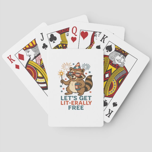 Let's Get Lit-erally Free Design - Fun Party Quote Playing Cards (Back)