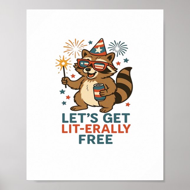 Let's Get Lit-erally Free Design - Fun Party Quote Poster (Front)