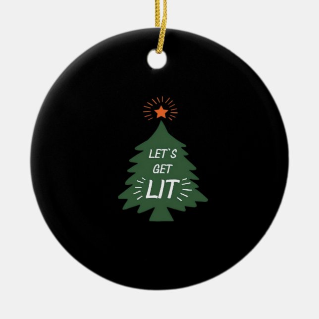 Let's Get Lit Essential Creative Casual Ceramic Tree Decoration (Front)