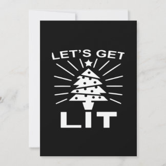 Let's Get Lit Essential Funny Classic Holiday Card