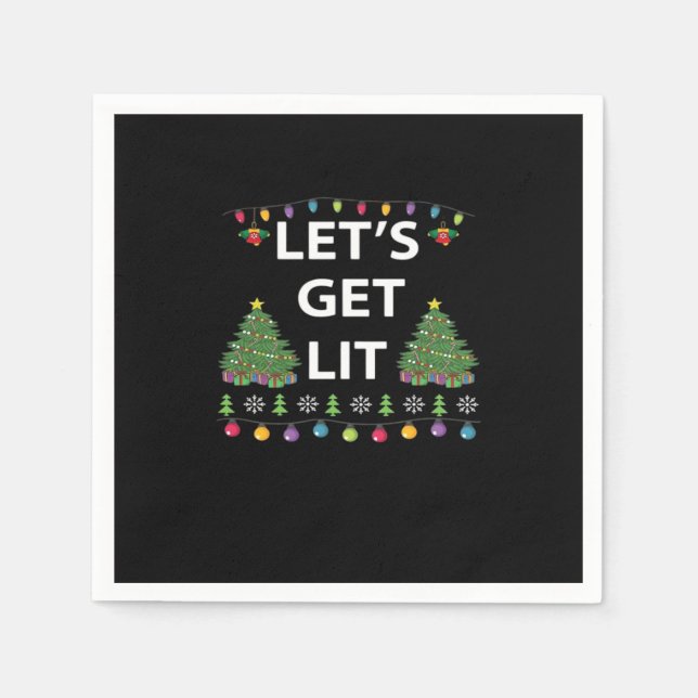 Let's Get Lit Essential Funny Quote Napkin (Front)