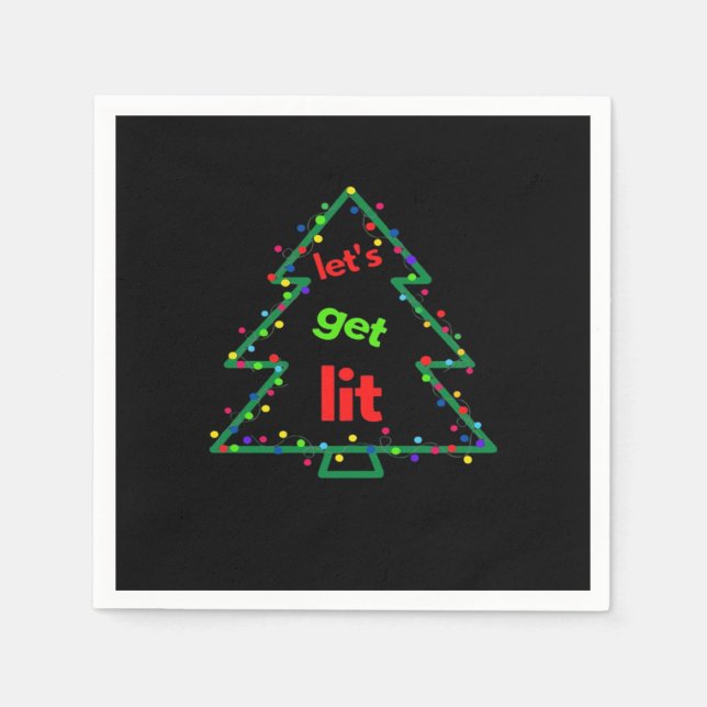 Let's Get Lit Essential Retro Style Napkin (Front)