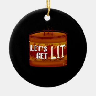 Let's Get Lit Fall Candle Classic Ceramic Tree Decoration