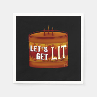 Let's Get Lit Fall Candle Classic Napkin