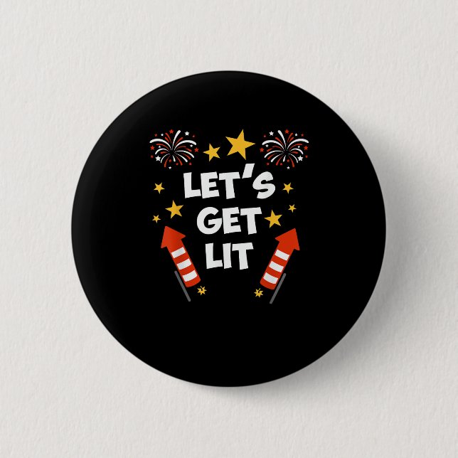 Let's Get Lit Fireworks English Teachers Get Lit 6 Cm Round Badge (Front)