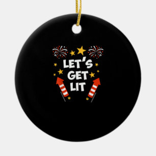 Let's Get Lit Fireworks English Teachers Get Lit Ceramic Tree Decoration