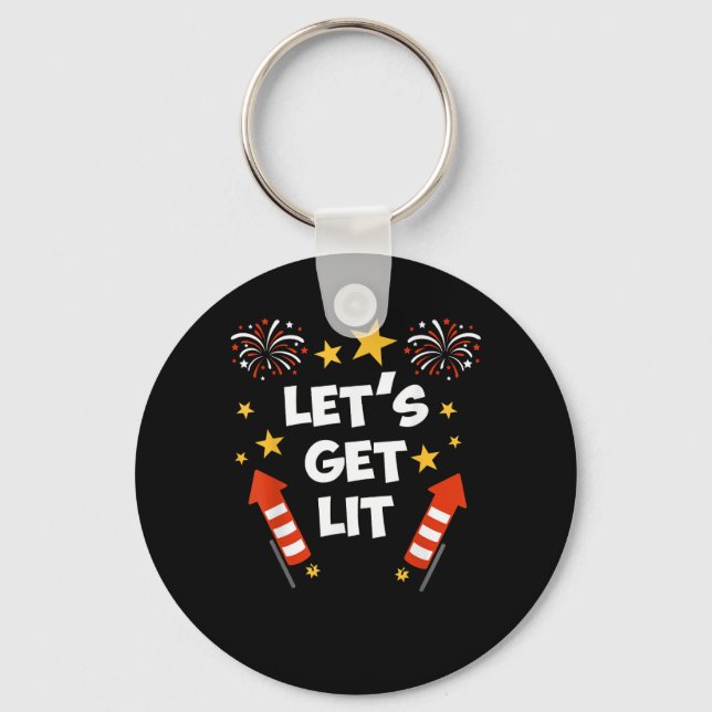 Let's Get Lit Fireworks English Teachers Get Lit Key Ring (Front)