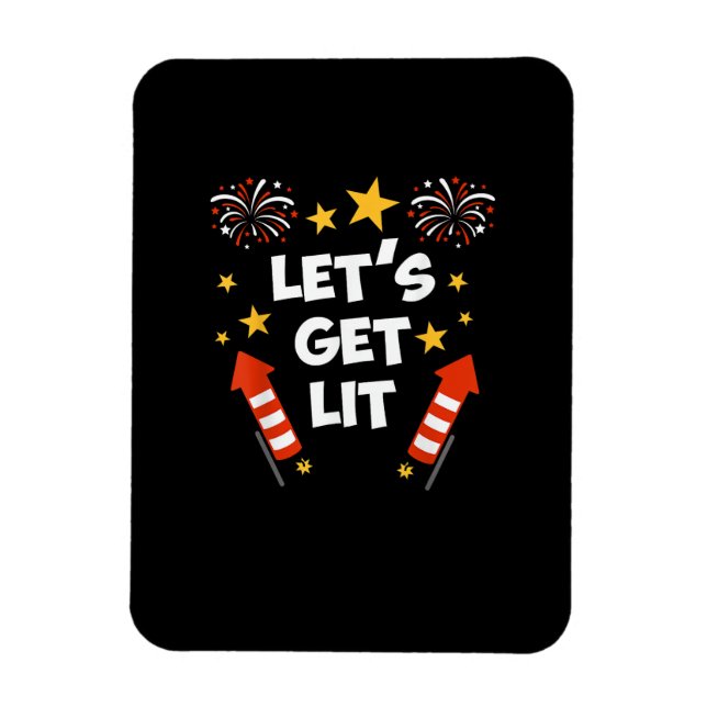 Let's Get Lit Fireworks English Teachers Get Lit Magnet (Vertical)