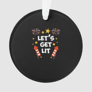 Let's Get Lit Fireworks English Teachers Get Lit Ornament