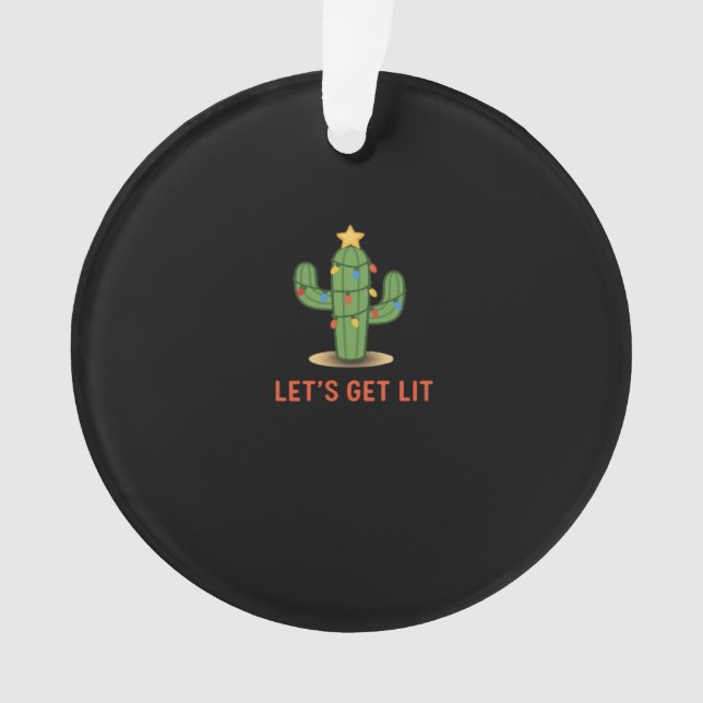 Let's Get Lit Funny Christmas Classic Ornament (Front)