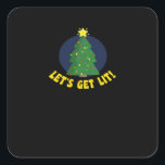 Let's Get Lit - Funny Christmas Classic Square Sticker<br><div class="desc">Let's Get Lit - Funny Christmas Classic: A classic Christmas pun design celebrating humour and festive lights. Perfect for group gatherings. Fun,  witty,  and bold.</div>