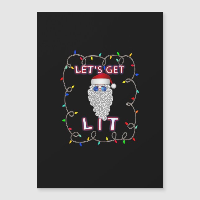 Let's Get Lit Funny Christmas Drinking (Front)