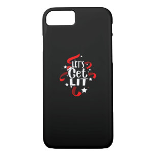 Let's Get Lit Funny Christmas Drinking  iPhone 8/7 Case