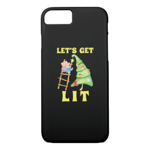 Let's Get Lit Funny Christmas Drinking Classic iPhone 8/7 Case