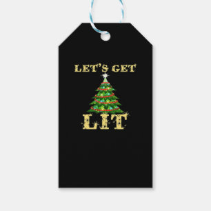 Let's Get Lit Funny Christmas Drinking Classic Gift Tags