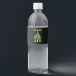 Let's Get Lit Funny Christmas Drinking Classic Water Bottle Label<br><div class="desc">Let's Get Lit Funny Christmas Drinking Classic: A timeless holiday pun celebrating Christmas drinks. Perfect for seasonal outfits. Fun,  witty,  and bold.</div>