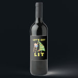Let's Get Lit Funny Christmas Drinking Classic Wine Label<br><div class="desc">Let's Get Lit Funny Christmas Drinking Classic: Another classic variation of the Christmas drinking pun. Perfect for humour fans. Festive,  bold,  and playful.</div>