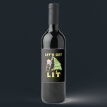Let's Get Lit Funny Christmas Drinking Classic Wine Label<br><div class="desc">Let's Get Lit Funny Christmas Drinking Classic: Another classic variation of the Christmas drinking pun. Perfect for humour fans. Festive,  bold,  and playful.</div>