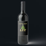 Let's Get Lit Funny Christmas Drinking Classic Wine Label<br><div class="desc">Let's Get Lit Funny Christmas Drinking Classic: A humourous classic pun design for holiday drinkers. Perfect for parties. Fun,  witty,  and festive.</div>