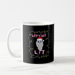 Let's Get Lit Funny Christmas Drinking Coffee Mug