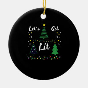 Let's Get Lit Funny Christmas Drinking Essential Ceramic Tree Decoration