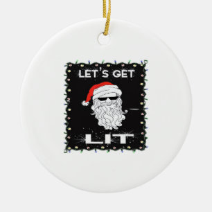 Let's Get Lit Funny Christmas Drinking Essential Ceramic Tree Decoration