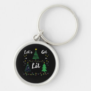 Let's Get Lit Funny Christmas Drinking Essential Key Ring