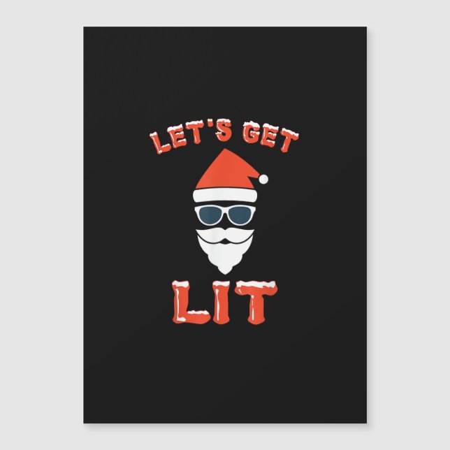 Let's Get Lit Funny Christmas Drinking Funny (Front)