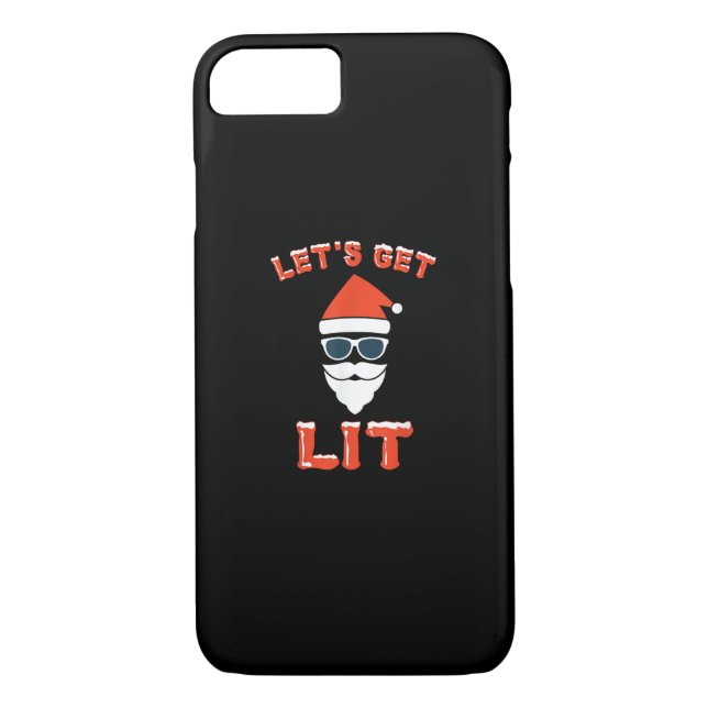 Let's Get Lit Funny Christmas Drinking Funny Case-Mate iPhone Case (Back)