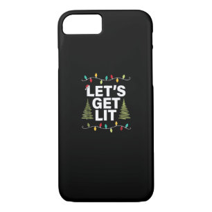 Let's Get Lit Funny Christmas Drinking Lights iPhone 8/7 Case