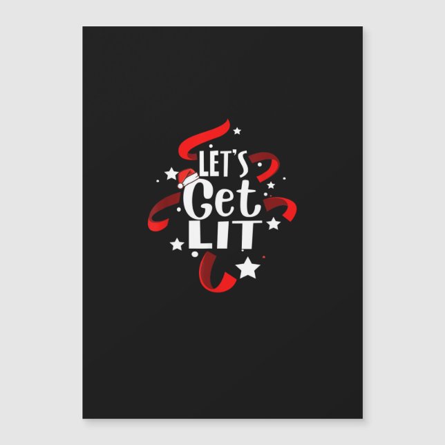 Let's Get Lit Funny Christmas Drinking Men Women (Front)