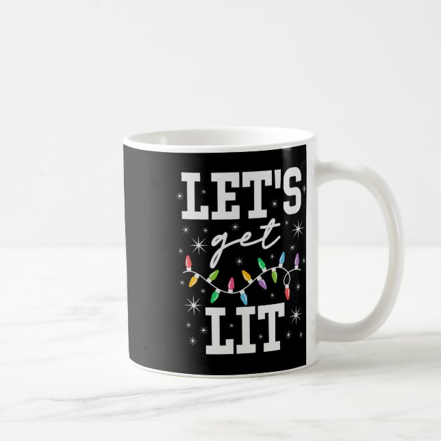 Let's Get Lit Funny Christmas Gifts  Coffee Mug (Right)