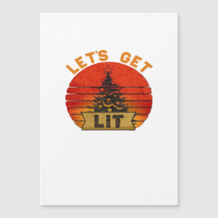 Let's Get Lit Funny Christmas Humour Quote Vintage