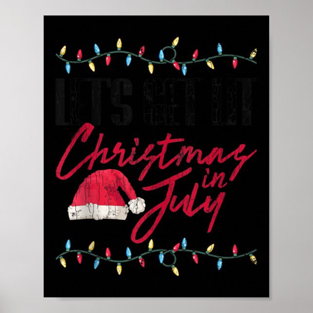 Let's Get Lit Funny Christmas In July Graphic Tank Poster (Front)