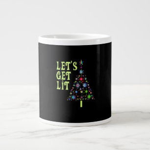 Let's Get Lit Funny Christmas Large Coffee Mug